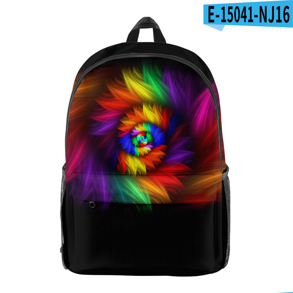 Personality Elements Tie-dye Peripheral Digital Color Backpack