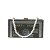 Diamond Face Letters Diamond Pearl Beaded Small Square Bag