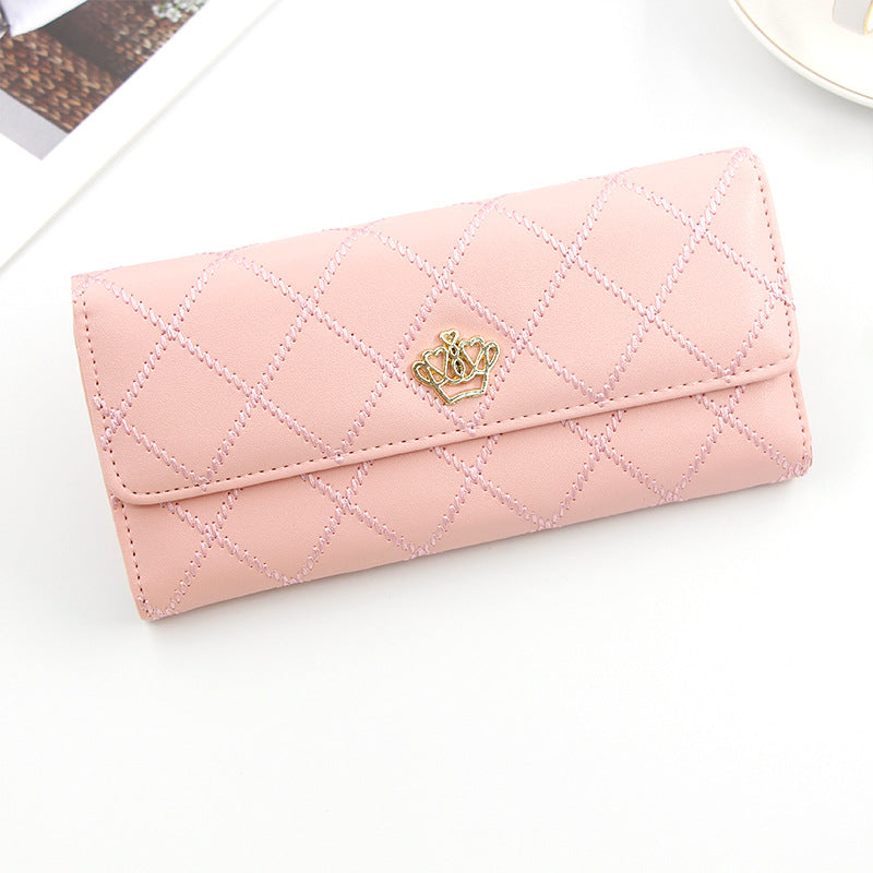 Fashion Candy Color Crown Lady Clutch Multi-card Wallet