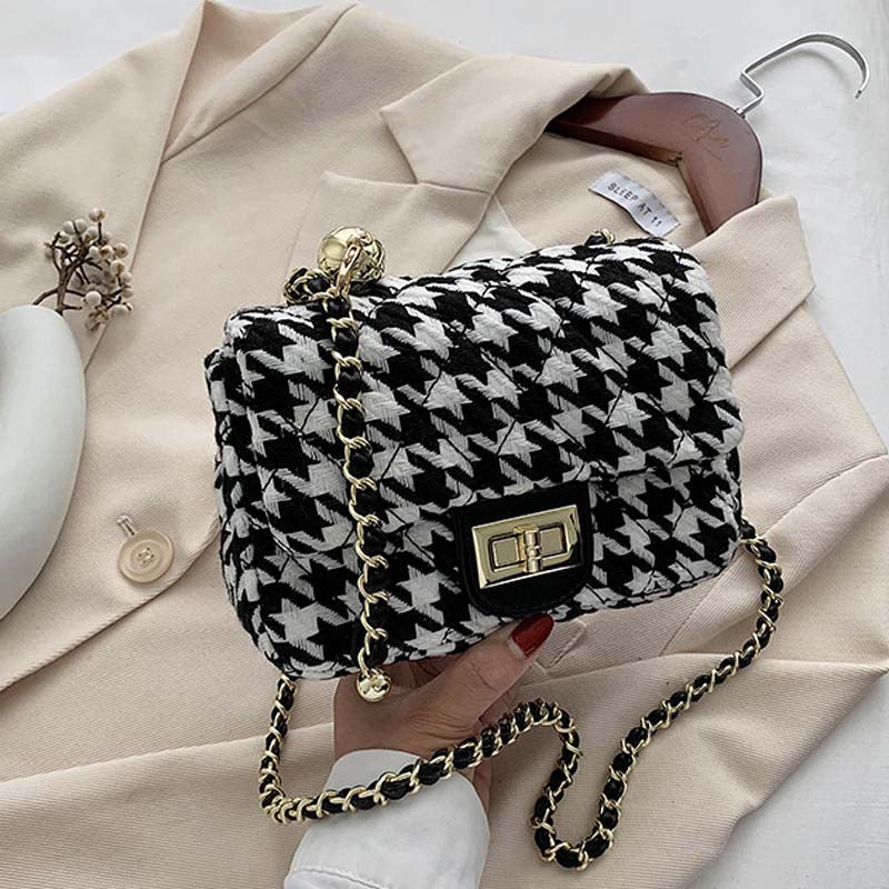 Lingge fashion all-match crossbody one-shoulder armpit small square bag