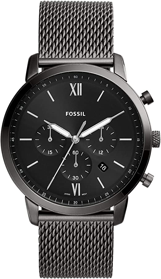 Fossil Neutra Black Dial Stainless Steel Chronograph Quartz FS5707 Men's Watch