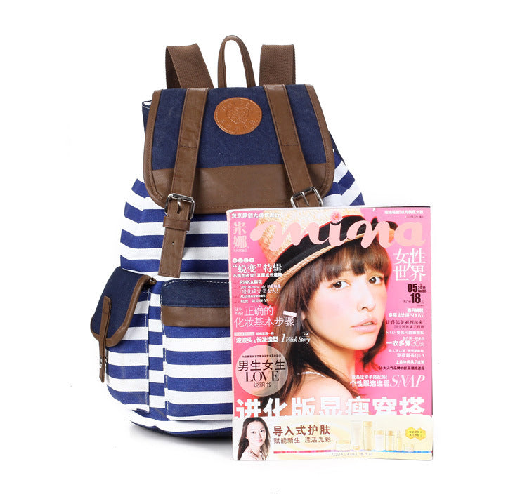 Horizontal striped bag backpack