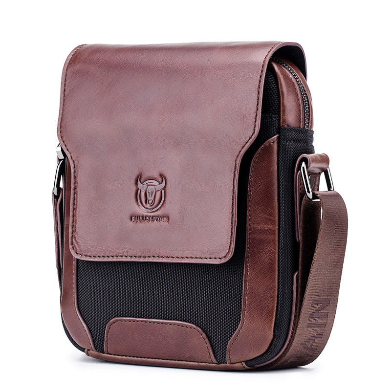 Diagonal business leather bag