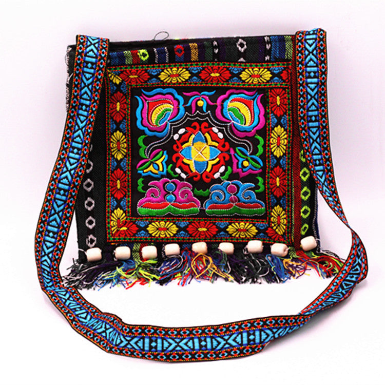 Embroidered Linen One Shoulder Messenger Ladies Bag Hmong