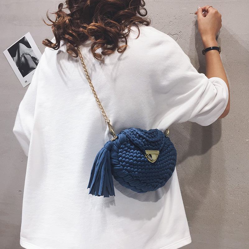 Handmade Woolen Bag For Girls One Shoulder Diagonal