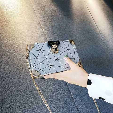 Geometric Pattern Crossbody Shoulder Box Bag