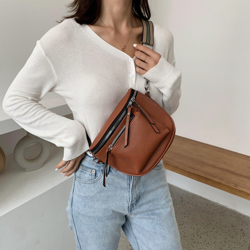 One Shoulder Crossbody Soft Leather Casual Saddle Bag