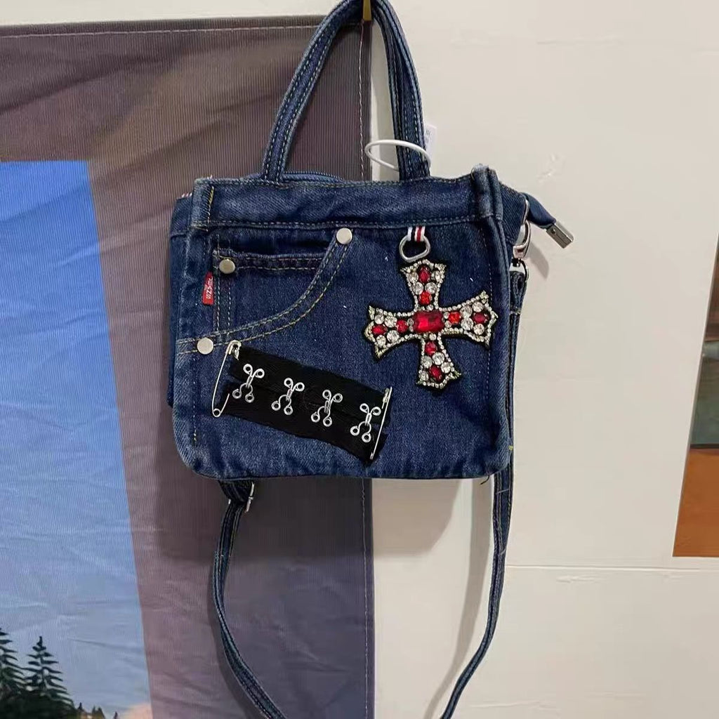 Denim Portable One Shoulder Diagonal Bag
