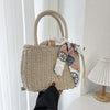 Woven Portable Women's Fashion Small  And Simple Small Square Bag