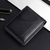 Anti-magnetic Theft Brush Retro Oil Leather Wallet Smooth Touch RFID Business Men Standard Wallet With Photo Window