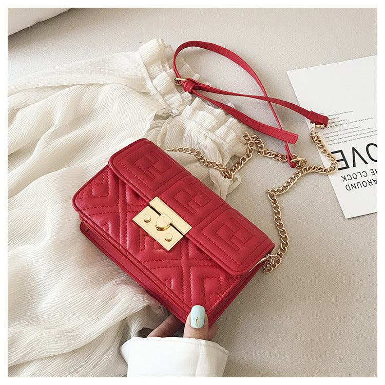 Korean version of Lingge chain small square bag