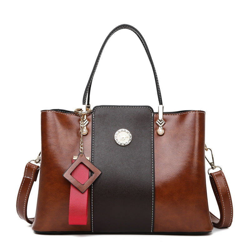 Three-layer Soft Leather Shoulder Messenger Bag