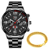 Steel Band Men's Calendar Luminous Quartz Watch