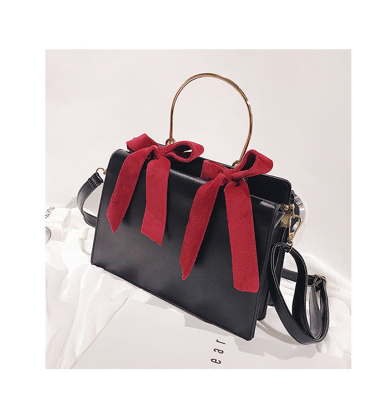 Korean style bow portable small square bag