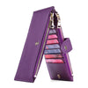 Ladies Multifunctional Card Holder Anti-theft Brush Two-way Folding PU Cross Pattern With Zipper