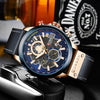 Waterproof Quartz Multifunctional Men's  Calendar Belt Watch