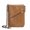 Multifunctional Double Zipper Top Layer Cowhide Coin Purse Men's Bag