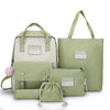 Five-piece fashion women's canvas bag