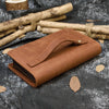 Crazy Horse Leather Double Zip Money Clutch