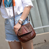 One-shoulder rivet saddle bag