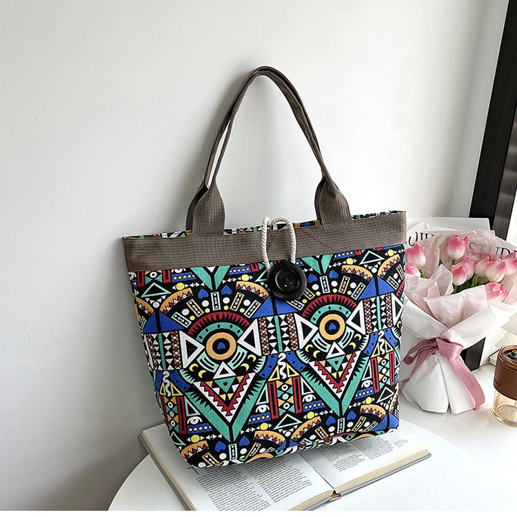 Ethnic Style Large Bag Fashion Simple Large Capacity Tote