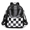 Soft Leather British Check Versatile Travel Backpack