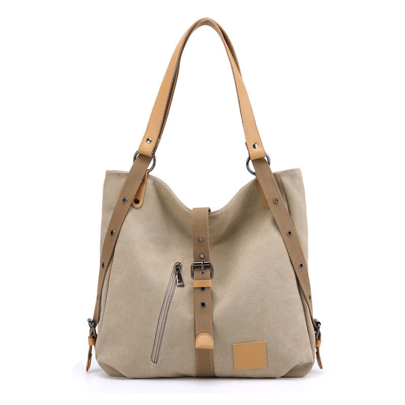 Women's large capacity canvas shoulder bag