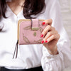 New Korean Women's Wallet Short Hollow Clutch Bag Leaf Zipper Buckle Bills Card Pack