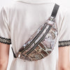 Men and women new snake print zipper belt bag