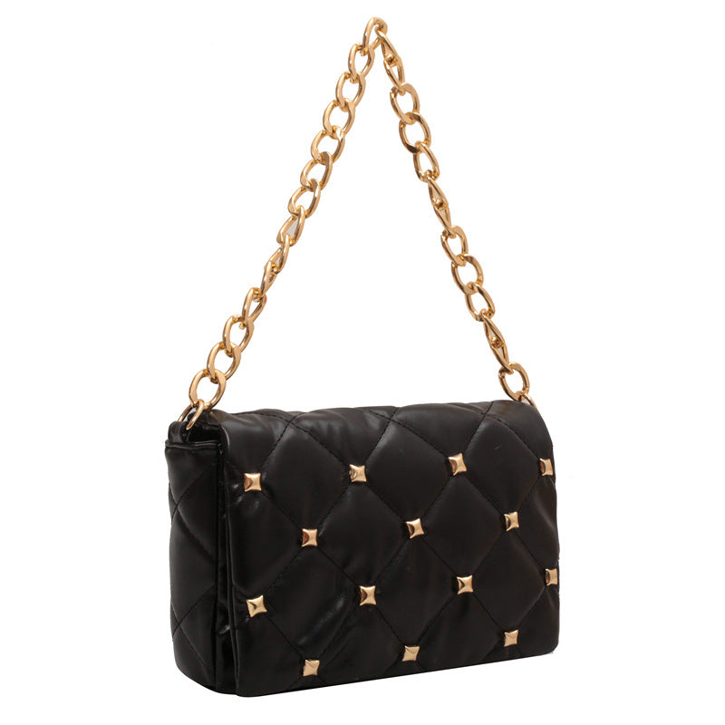 Rivet Chain Bag Textured Portable Shoulder Small