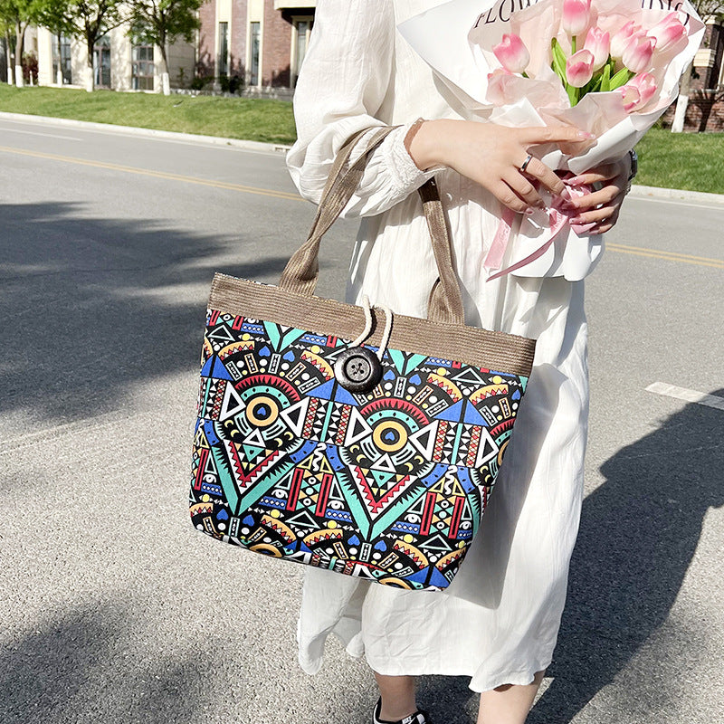 Ethnic Style Large Bag Fashion Simple Large Capacity Tote