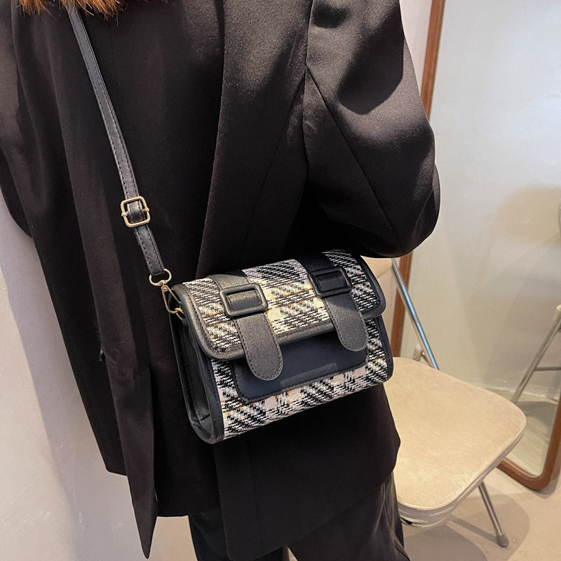 Women's Fashion Plaid Messenger Bag Casual One Shoulder