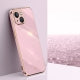 For iPhone 14 XINLI Straight 6D Plating Gold Edge TPU Shockproof Case(Celestial Blue)