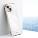 For iPhone 14 XINLI Straight 6D Plating Gold Edge TPU Shockproof Case(Celestial Blue)