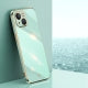 For iPhone 14 XINLI Straight 6D Plating Gold Edge TPU Shockproof Case(Celestial Blue)