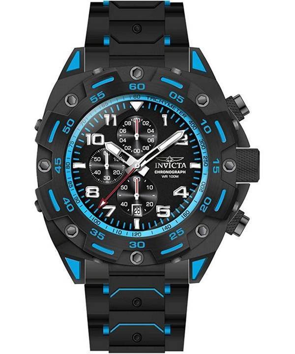 Invicta Sea Monster Chronograph Blue And Black Dial Quartz 37666 100M Men's Watch