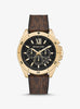 Michael Kors Oversized Brecken Logo Chronograph Leather Quartz MK8849 Men's Watch