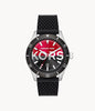 Michael Kors Layton BlackRed Dial Silicon Strap Quartz MK8892 Men's Watch