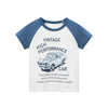 Boys Basic Cartoon Car Letter Round Neck Short-Sleeved T-Shirt