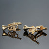 2 pairs Brass Music Series Instrument Note Cufflinks, Color: Gold Treble Symbol