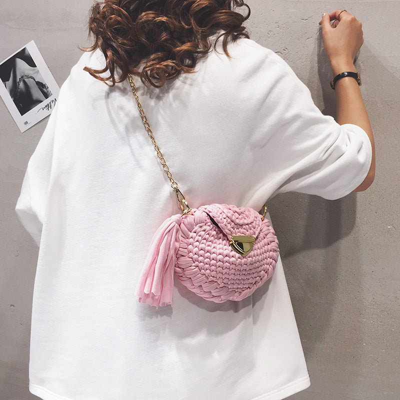 Handmade Woolen Bag For Girls One Shoulder Diagonal