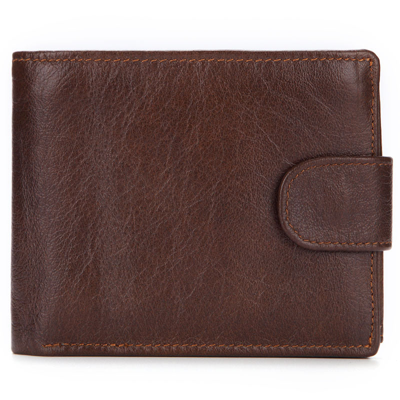Top Layer Cowhide Clutch Bag Horizontal Style