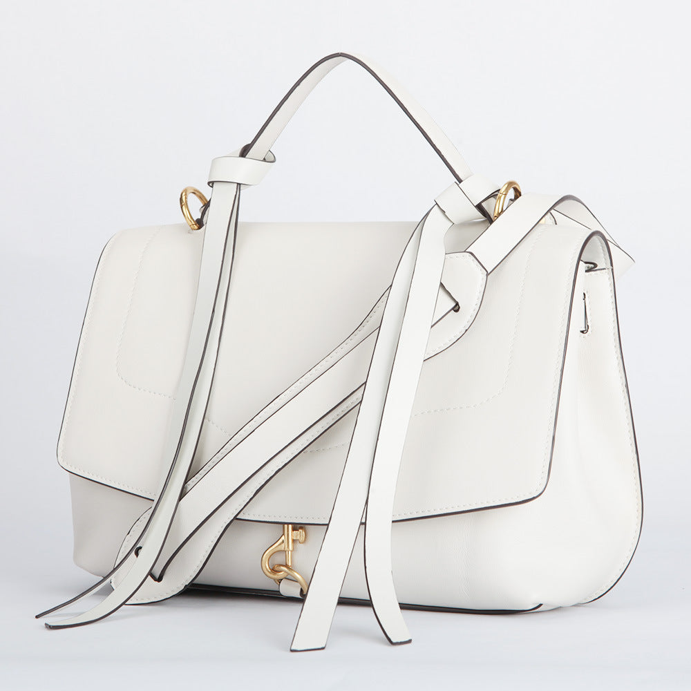 Genuine Leather Clamshell Handbags 2021 Summer New Simple