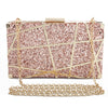 Metal Hollow Chain Hand Holding Glitter Small Square Bag Women