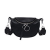 Atmospheric Litchi Pattern Solid Color Shoulder Bag Messenger Bag