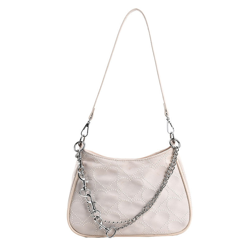 Women's Small Square Bag With Love Embroidery