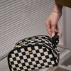 Chessboard Vanity Bag For Women Retro Large Capacity