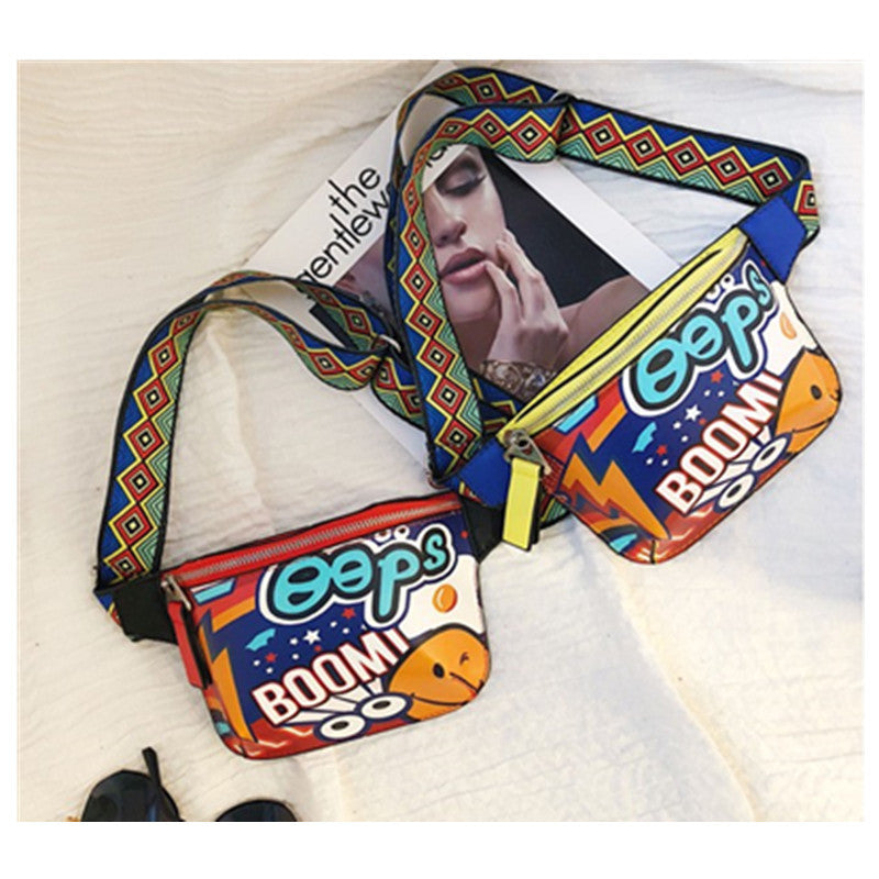 Student Diagonal Small Bag Cartoon Cute Decorative Coin Purse Waist Bag Chest Bag