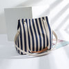 Crossbody Portable Striped Simple Canvas Bag