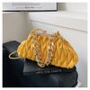 Autumn Fashion Women's Embroidery Line Rhombus Chain Shoulder Bag